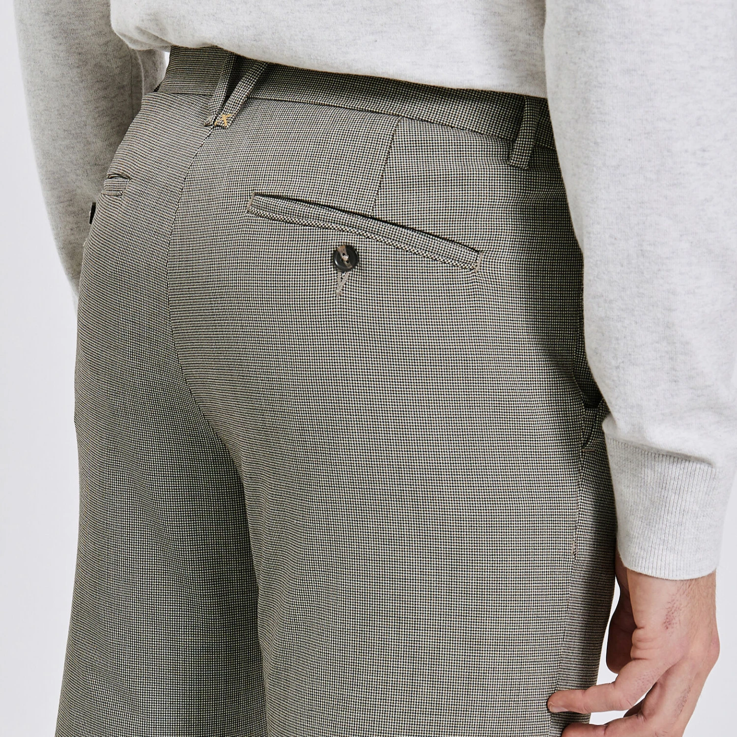 Pantalon Chino Slim à Carreaux Pied De Puce 3 Pantalon Chino Slim à Carreaux Pied De Puce – Image 3