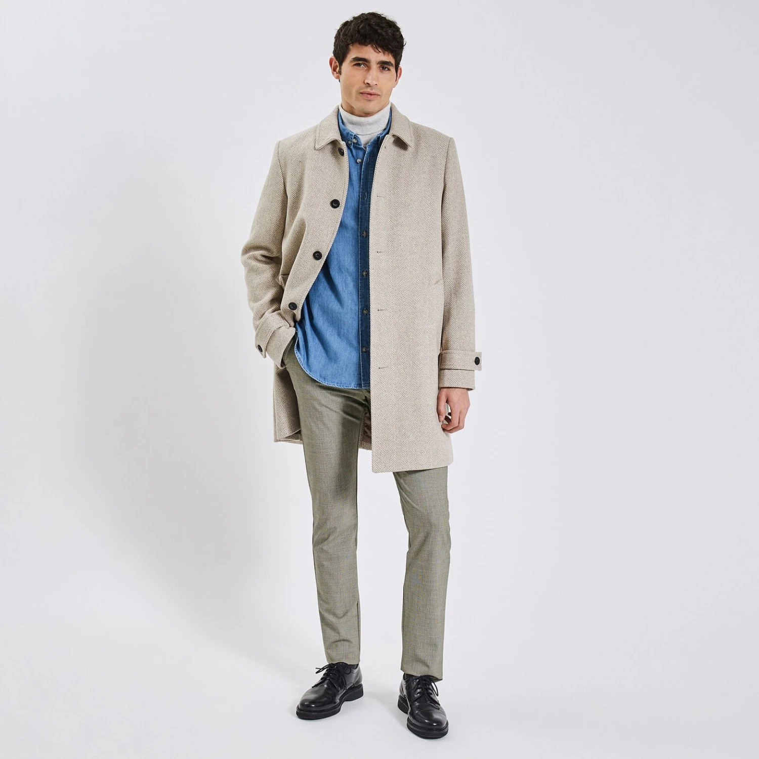 Pantalon Chino Slim à Carreaux Pied De Puce 4 Pantalon Chino Slim à Carreaux Pied De Puce – Image 4