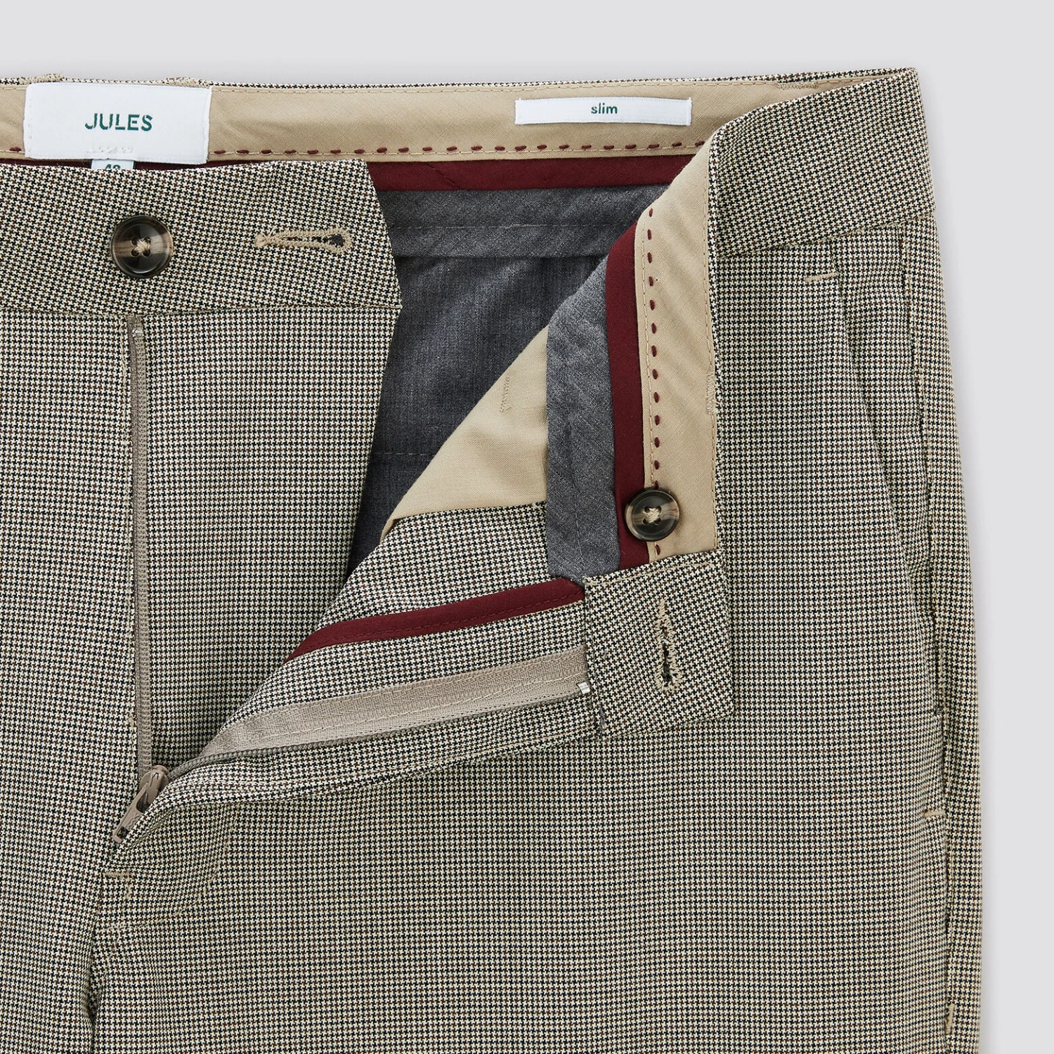 Pantalon Chino Slim à Carreaux Pied De Puce 9 Pantalon Chino Slim à Carreaux Pied De Puce – Image 9