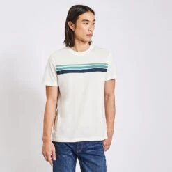 Tee Shirt Bandes Placées Printées