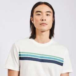 Tee Shirt Bandes Placées Printées -Jules 1003163 10002 V4