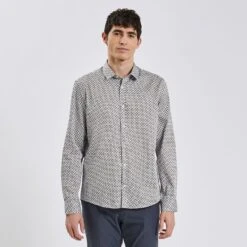 Chemise Slim Imprimé Carreaux Coton