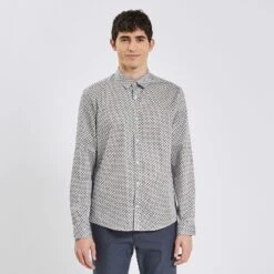 Chemise Slim Imprimé Carreaux Coton -Jules 1003177 10100 V2