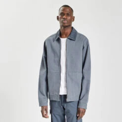 Blouson Coton Canvas Col Chemise