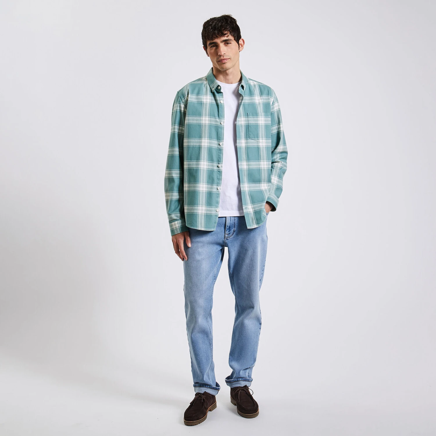Chemise Regular Carreaux Coton Recyclé 2 Chemise Regular Carreaux Coton Recyclé – Image 2