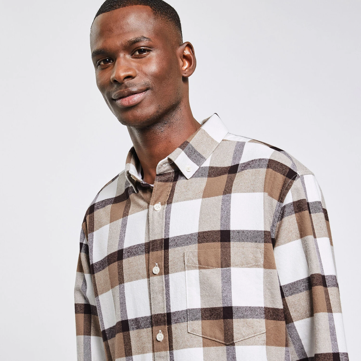 Chemise Regular à Carreaux Coton Recyclé 3 Chemise Regular à Carreaux Coton Recyclé – Image 3