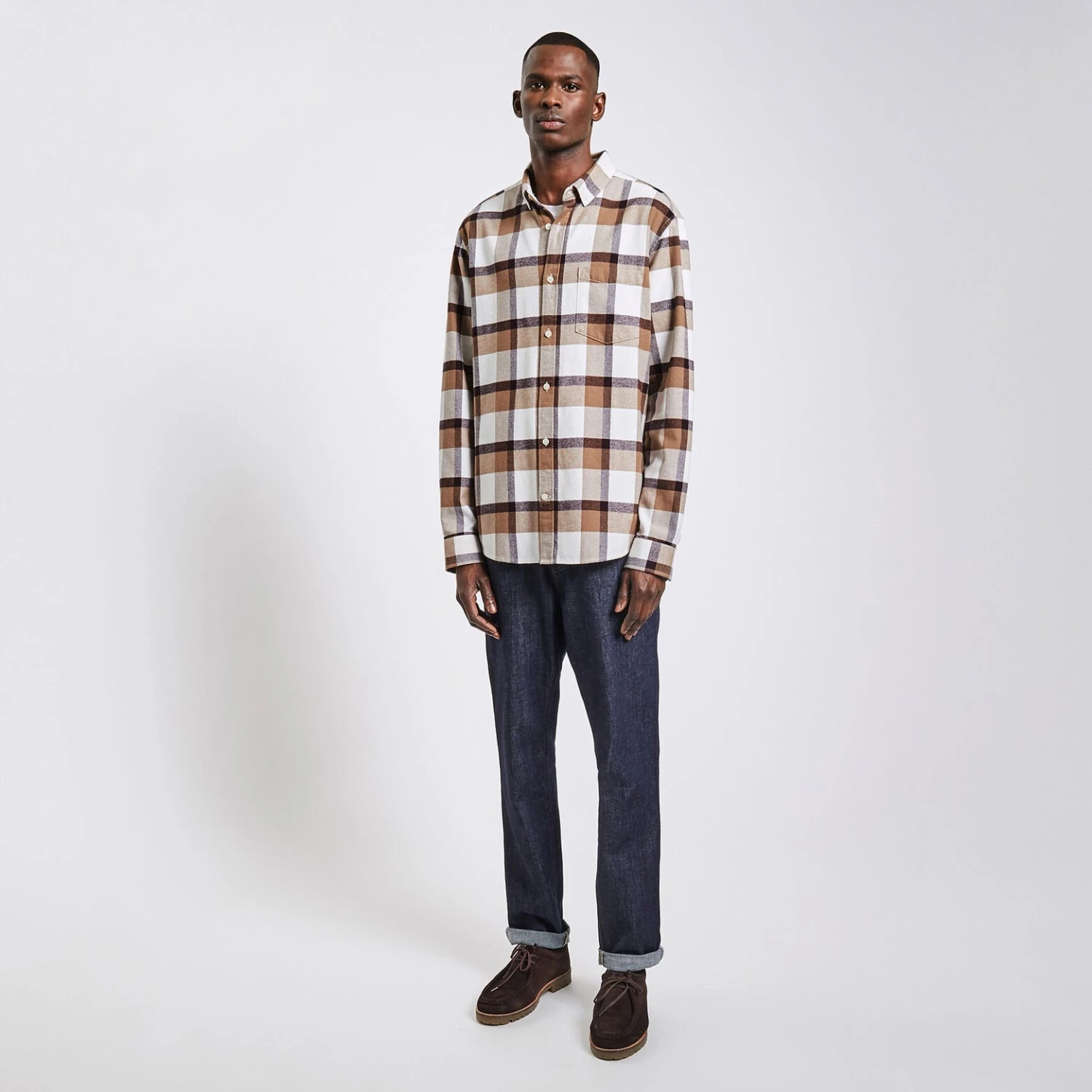 Chemise Regular à Carreaux Coton Recyclé 2 Chemise Regular à Carreaux Coton Recyclé – Image 2