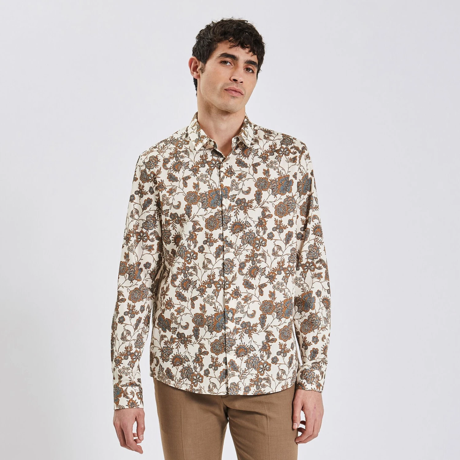 Chemise Regular Imprimé Fleur Coton 1 Chemise Regular Imprimé Fleur Coton