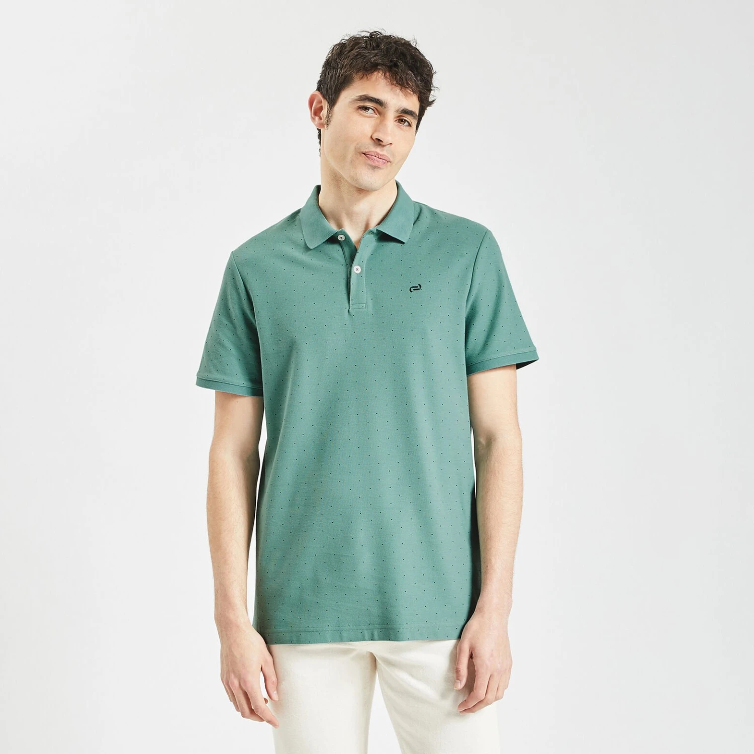 Polo Manches Courtes Piqué à Pois 1 Polo Manches Courtes Piqué à Pois