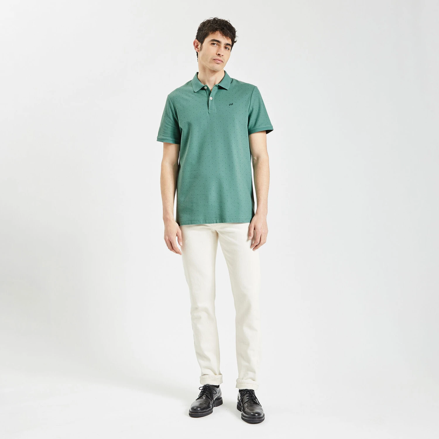 Polo Manches Courtes Piqué à Pois 2 Polo Manches Courtes Piqué à Pois – Image 2