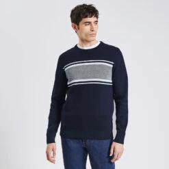 Pull Col Rond Colorblock