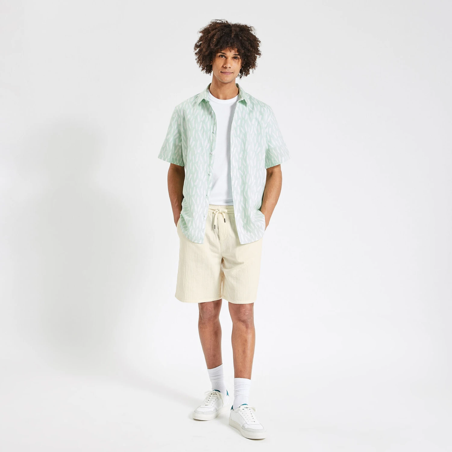 Bermuda Taille élastiquée Gaze De Coton 2 Bermuda Taille élastiquée Gaze De Coton – Image 2