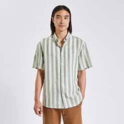 Jules 15 Chemisette Regular Rayures Coton Lin