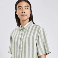 Chemisette Regular Rayures Coton Lin -Jules 1003541 16000 V4