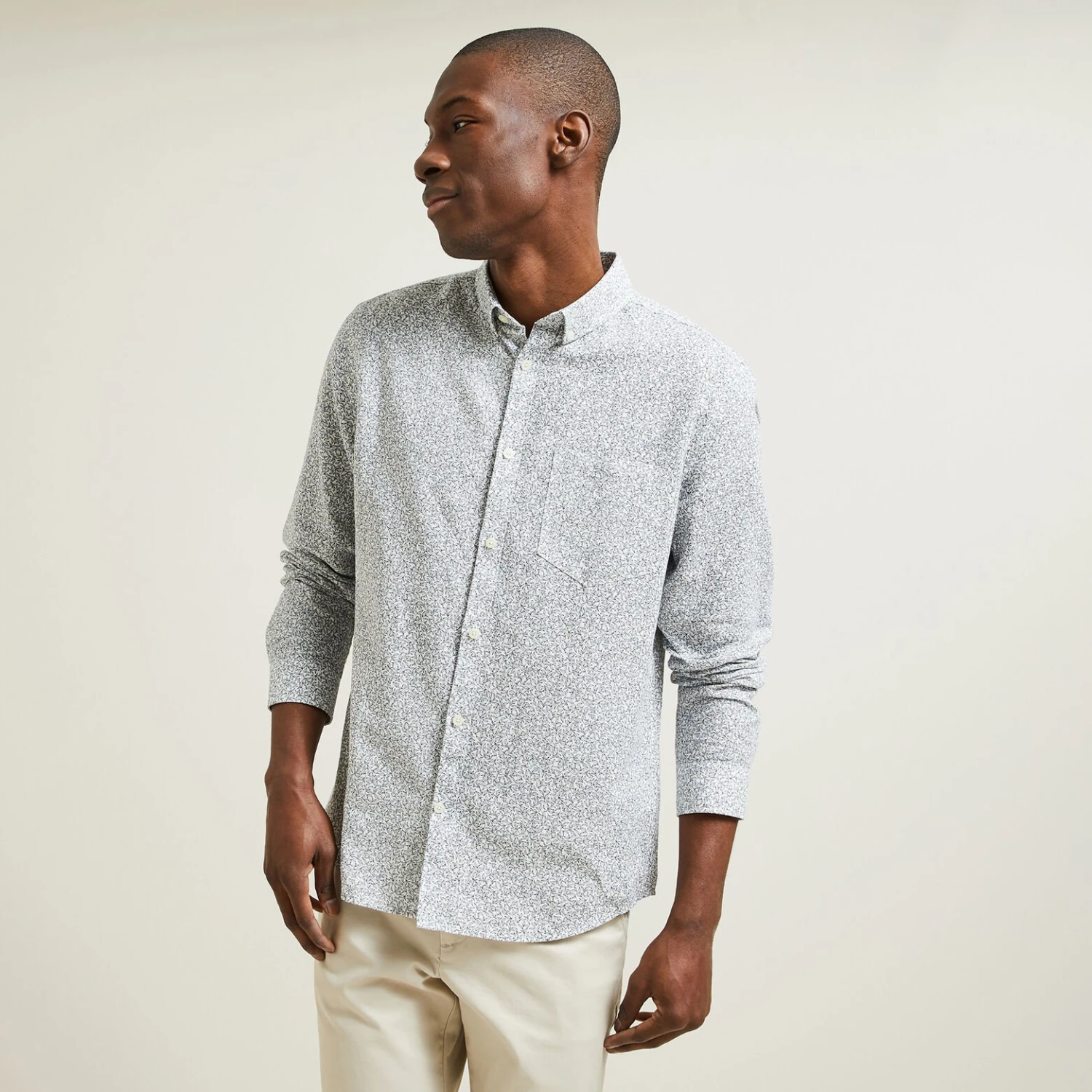 Chemise Regular Imprimé Fleur Coton Lin 1 Chemise Regular Imprimé Fleur Coton Lin