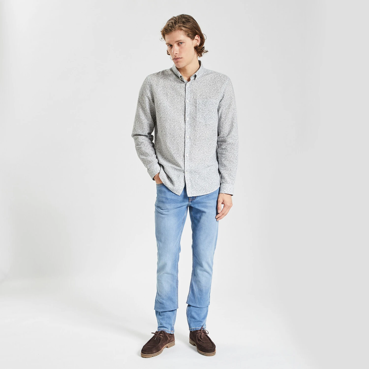 Chemise Regular Imprimé Fleur Coton Lin 4 Chemise Regular Imprimé Fleur Coton Lin – Image 4