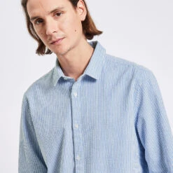 Chemise Regular Rayures Coton Seersucker -Jules 1003575 11000 V4