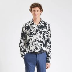 Chemise Regular Imprimé Grosse Fleur Viscose