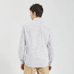 Chemise Slim Imprimé Géométrique Coton Dobby -Jules 1003593 10000 V3