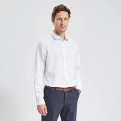 Chemise Regular Sans Repassage Coton Jacquard
