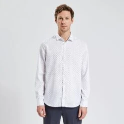 Chemise Regular Sans Repassage Coton Jacquard -Jules 1003604 10000 V2