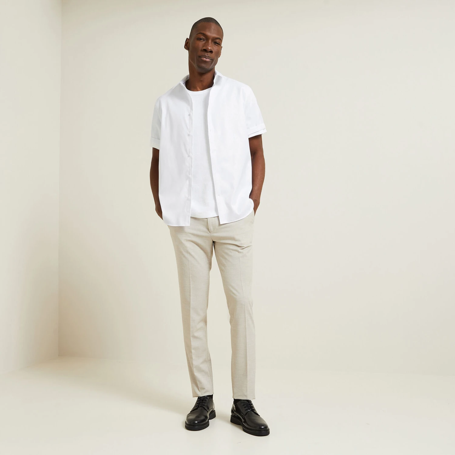 Chemisette Regular Sans Repassage Unie Coton 2 Chemisette Regular Sans Repassage Unie Coton – Image 2