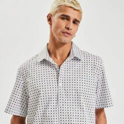 Chemisette Slim Imprimé Géométrique Coton Biologiq -Jules 1003610 10000 V4