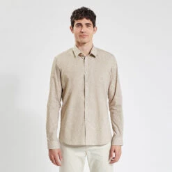 Chemise Slim Imprimé Feuille Coton -Jules 1003621 10500 V2