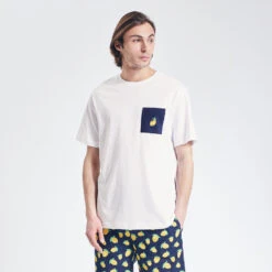 Tee Shirt De Pyjama Avec Poche Poitirine Fantaisie