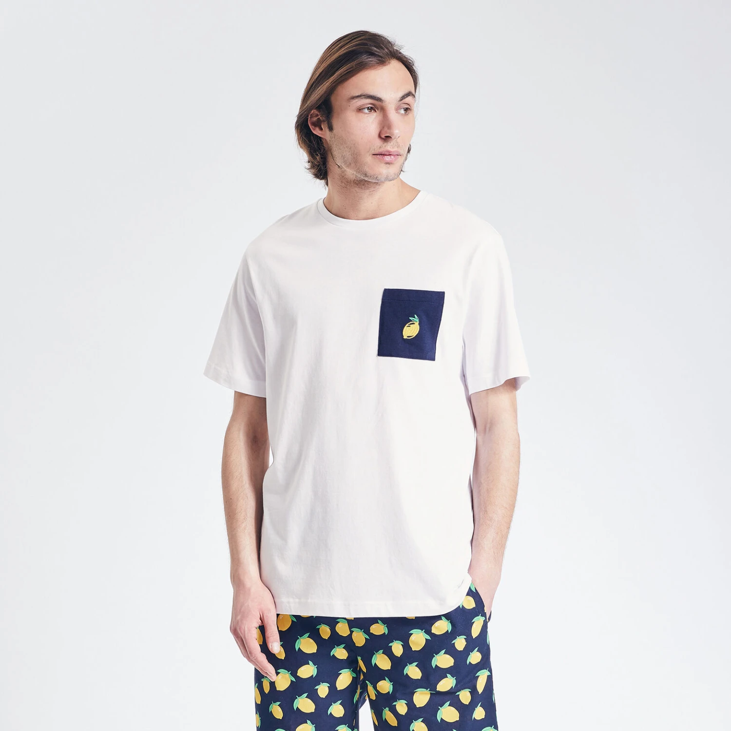 Tee Shirt De Pyjama Avec Poche Poitirine Fantaisie 1 Tee Shirt De Pyjama Avec Poche Poitirine Fantaisie