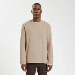 Tee Shirt Double Col Matière Fantaisie -Jules 1003712 10515 V2