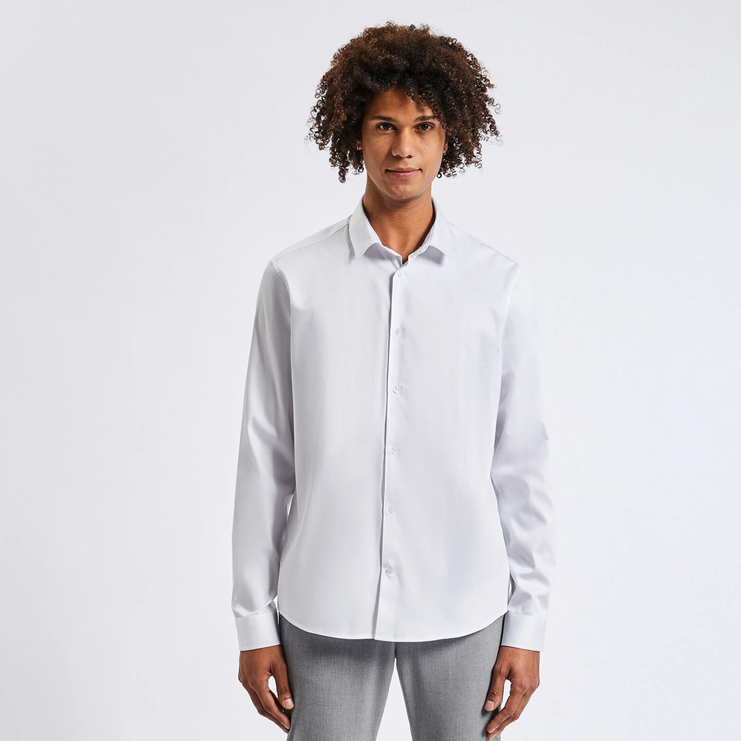 Chemise Slim Unie Coton Satin Twill 5 Chemise Slim Unie Coton Satin Twill – Image 5