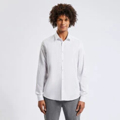 Chemise Slim Unie Coton Texturé -Jules 1003750 10000 V2
