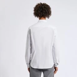 Chemise Slim Unie Coton Texturé -Jules 1003750 10000 V3