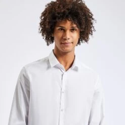 Chemise Slim Unie Coton Texturé -Jules 1003750 10000 V4
