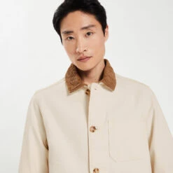 Veste 3 Poches En Coton Col Velours -Jules 1004066 10141 V4