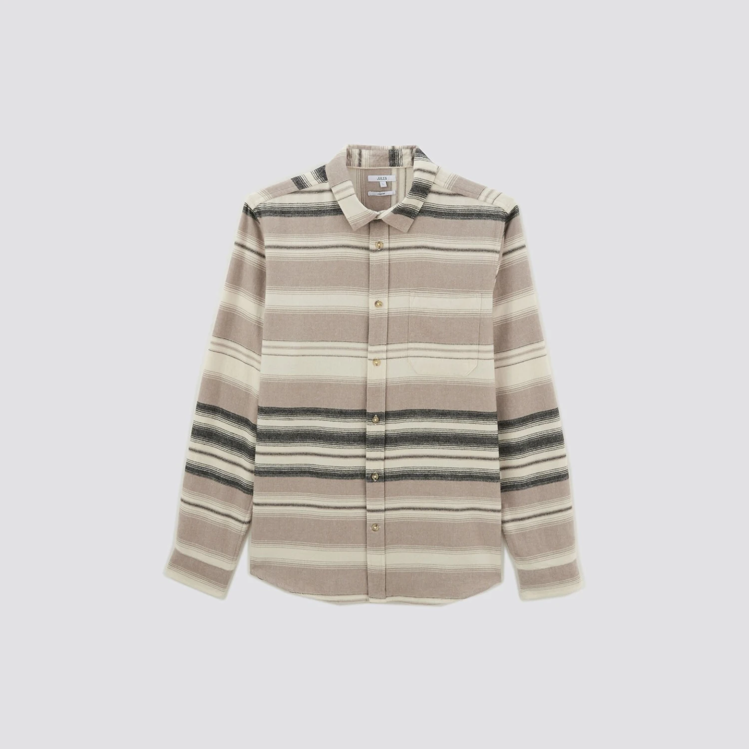 Chemise Regular Rayures Coton Recyclé Flanelle 1 Chemise Regular Rayures Coton Recyclé Flanelle
