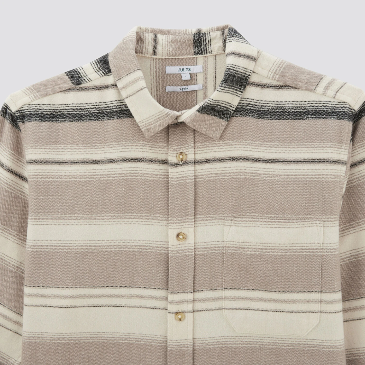 Chemise Regular Rayures Coton Recyclé Flanelle 2 Chemise Regular Rayures Coton Recyclé Flanelle – Image 2
