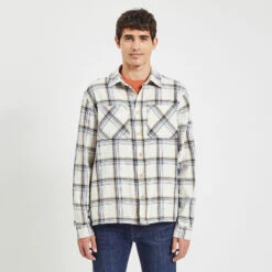 Chemise Regular Carreaux Coton Recyclé Flammé -Jules 1004075 10100 V2