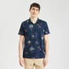Polo Manches Courtes En Jersey Slub Imprimé