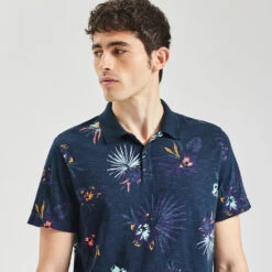 Polo Manches Courtes En Jersey Slub Imprimé 10 Polo Manches Courtes En Jersey Slub Imprimé -Jules 1004117 11863 V4