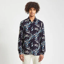 Chemise Slim Imprimé Feuilles Viscose -Jules 1004168 11214 V2