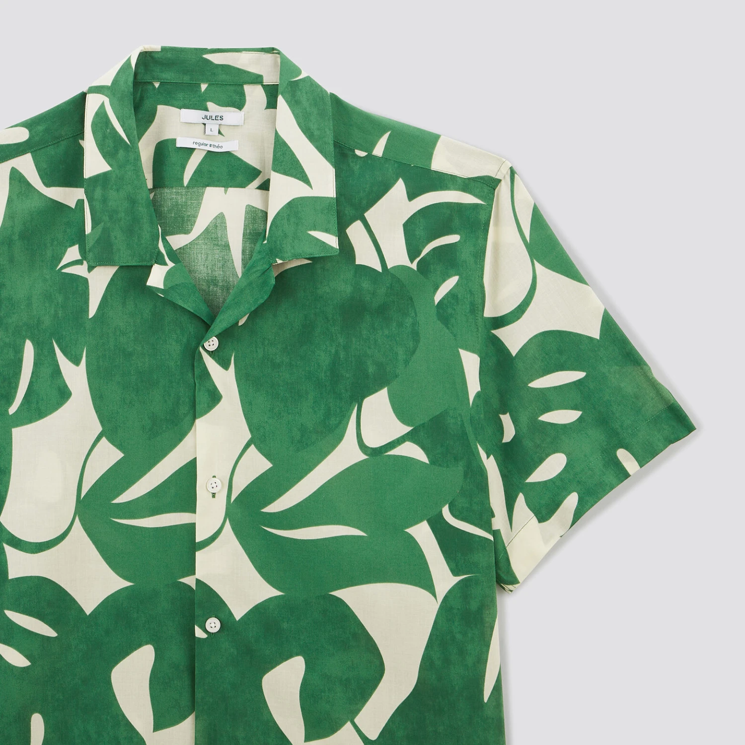 Chemisette Hawaïenne Regular Feuilles Coton Biolog 7 Chemisette Hawaïenne Regular Feuilles Coton Biolog – Image 7