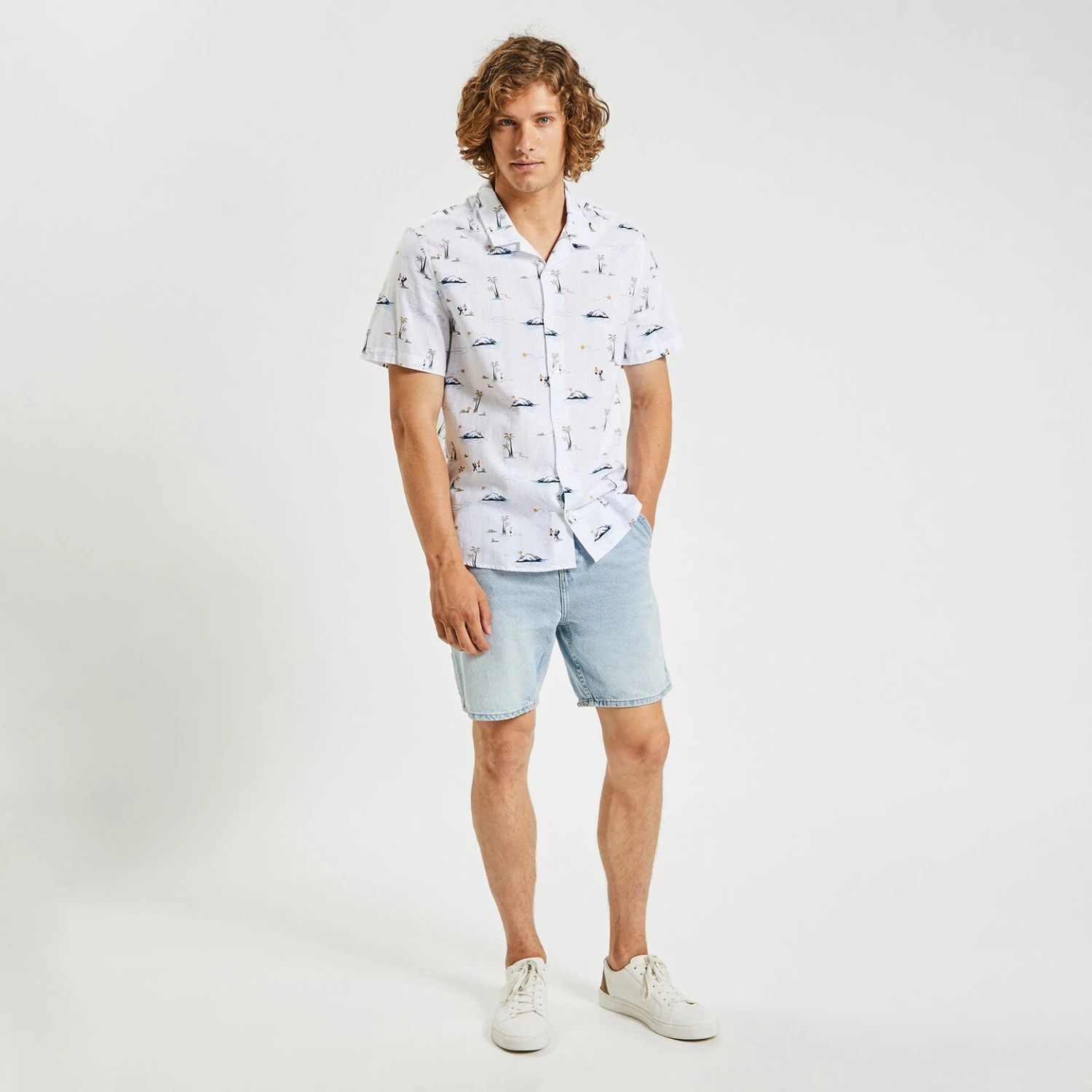 Chemisette Regular Imprimé Paysages Coton Flammé 2 Chemisette Regular Imprimé Paysages Coton Flammé – Image 2