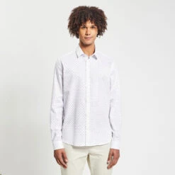 Chemise Slim Micro Imprimé Coton Dobby 12 Chemise Slim Micro Imprimé Coton Dobby -Jules 1004543 10000 V2