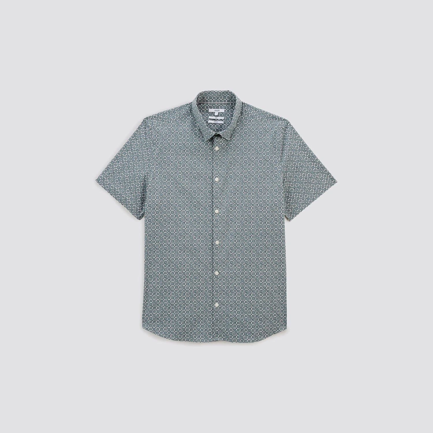 Chemisette Slim Imprimé Géométrique Coton Stretch 6 Chemisette Slim Imprimé Géométrique Coton Stretch – Image 6