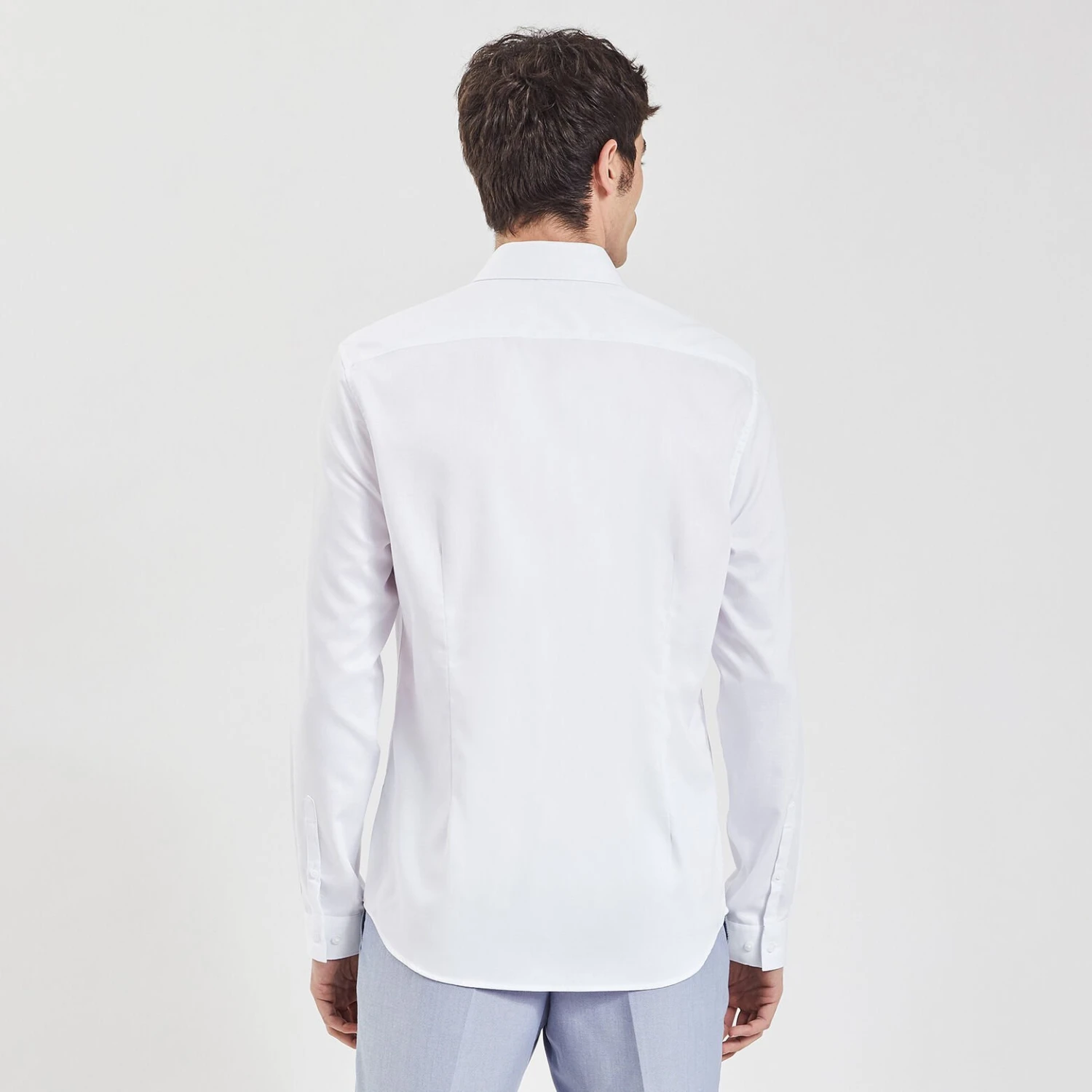 Chemise Slim Unie Stay Black/white Coton 6 Chemise Slim Unie Stay Black/white Coton – Image 6