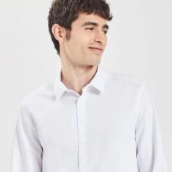 Chemise Slim Unie Stay Black/white Coton 12 Chemise Slim Unie Stay Black/white Coton -Jules 720130 9010 V4