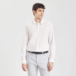 Chemise Slim Unie Coton Biologique Stretch