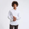 Chemise Slim Unie Coton Satin